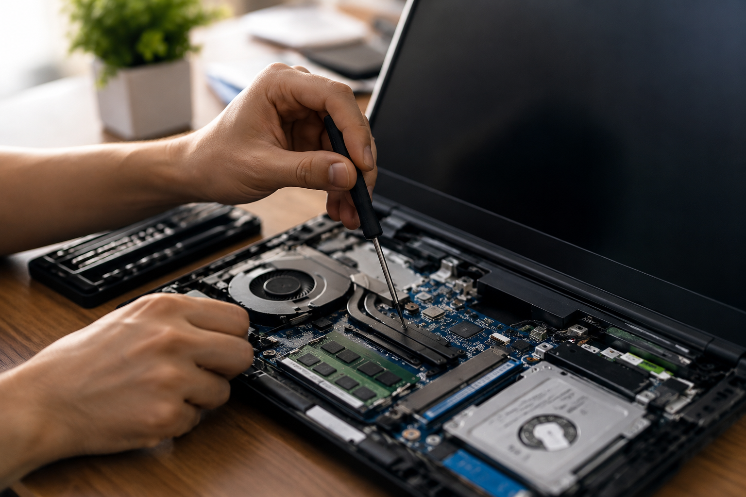 Notebook lento nem sempre exige troca. Veja quando procurar assistência técnica de notebook e como a restauração pode recuperar o desempenho.
